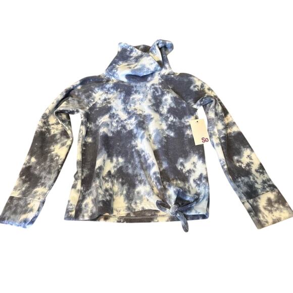 New Girls SO Navy Tie Dye Micro Fleece Funnel Neck sz 10/12 L - Picture 1 of 2